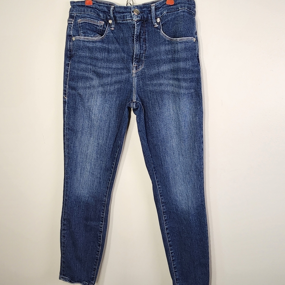 Good American Jeans Good Legs Crops Womens 14 Blue Denim